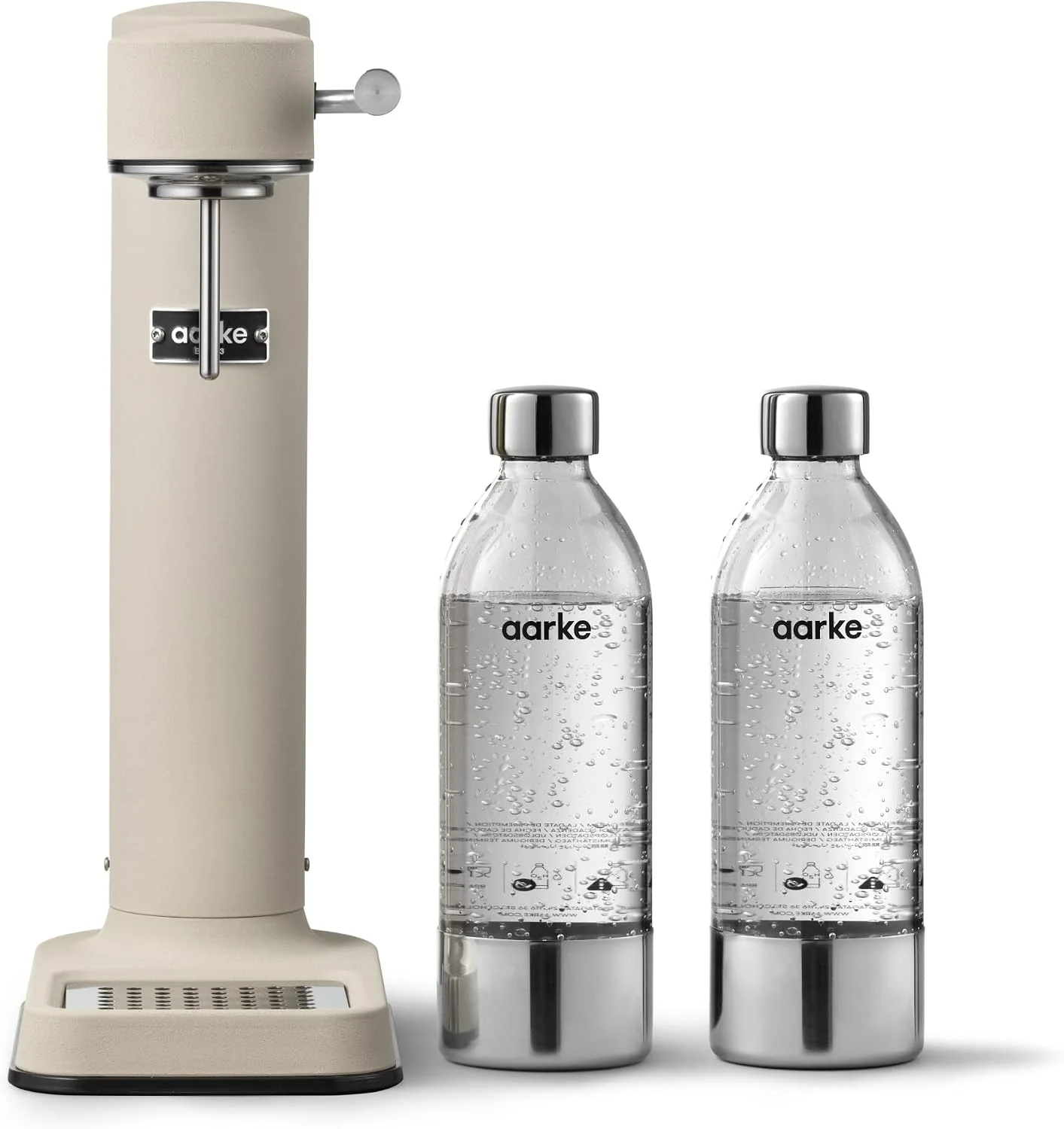 Aarke Carbonator 3 Wassersprudler aus Edelstahl im modernen Sand Finish