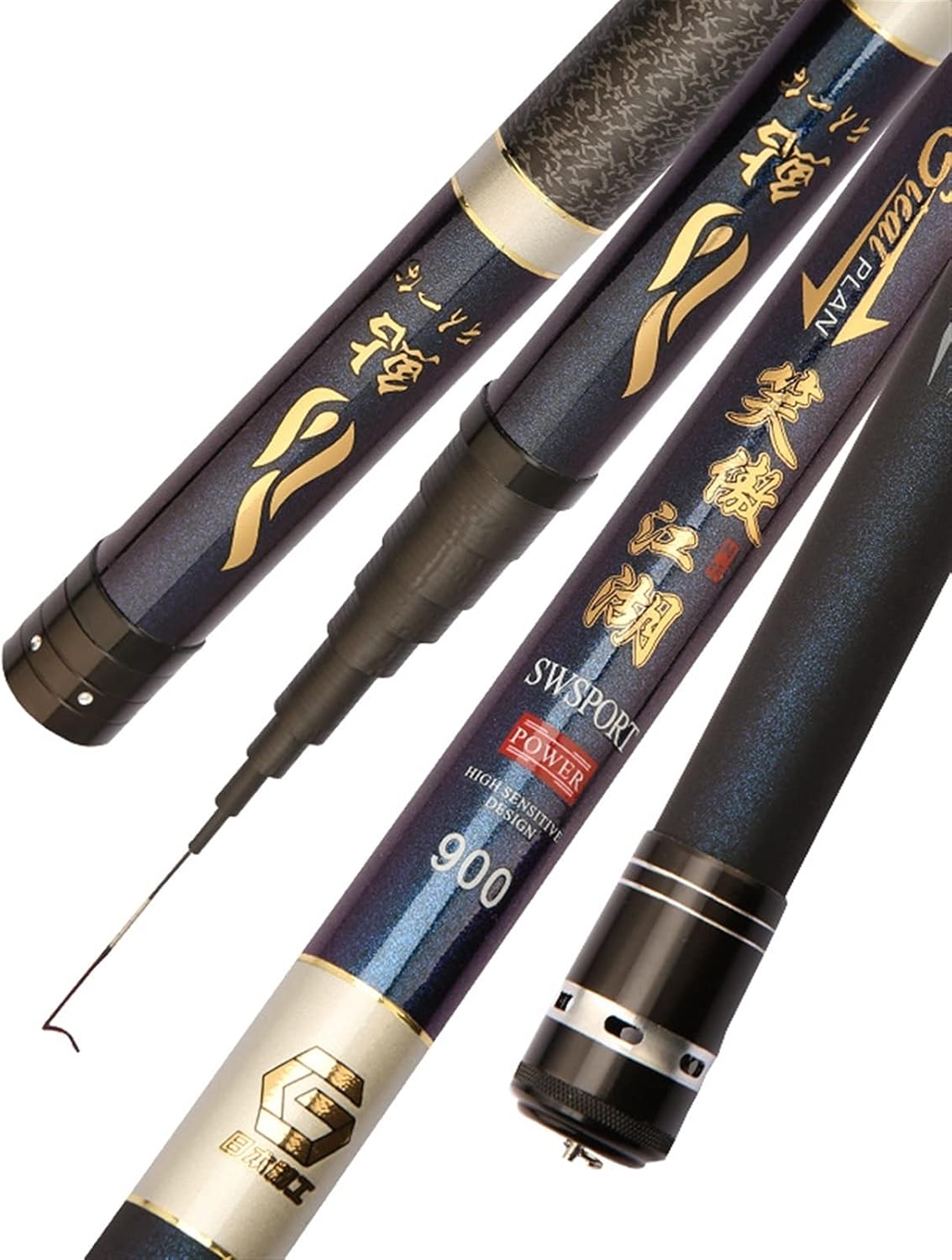 Angelrute,Angelset Hohe Carbon Fishing Rod Rod 8/9/10/12/12.12.11.11.11.11.11.11.11.12.11.11.12.12.12.12.12/11/11/12/15 Meter langer Abschnitt ultralicht ultra-harter Angelrutenköderstange(12m)