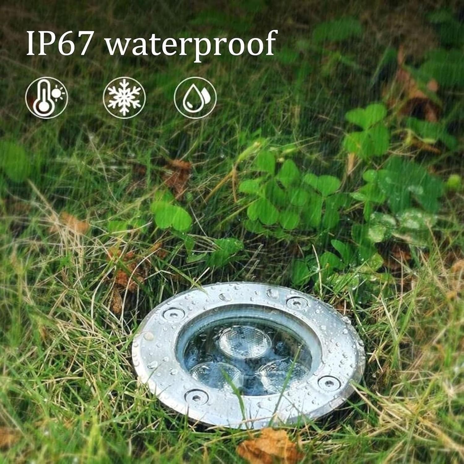 Wasserdichte runde LED-Stehlampe Edelstahl Landschaftsstrahler für Außen Garten & Terrasse Beleuchtung (Rot) & Stilvolle Bodenleuchten