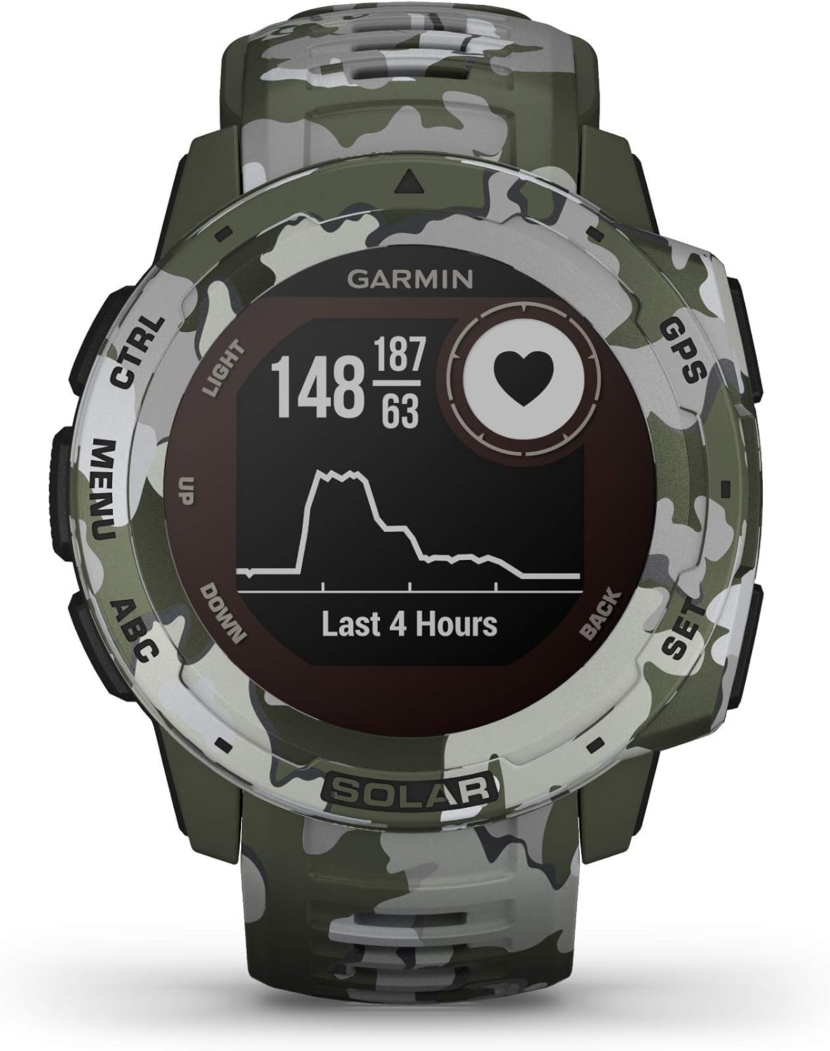 Instinct Solar, Smartwatch Gps con Ricarica Solare, Lichen Camo, 4.5 x 4.5 x 1.53 cm (Ricondizionato)