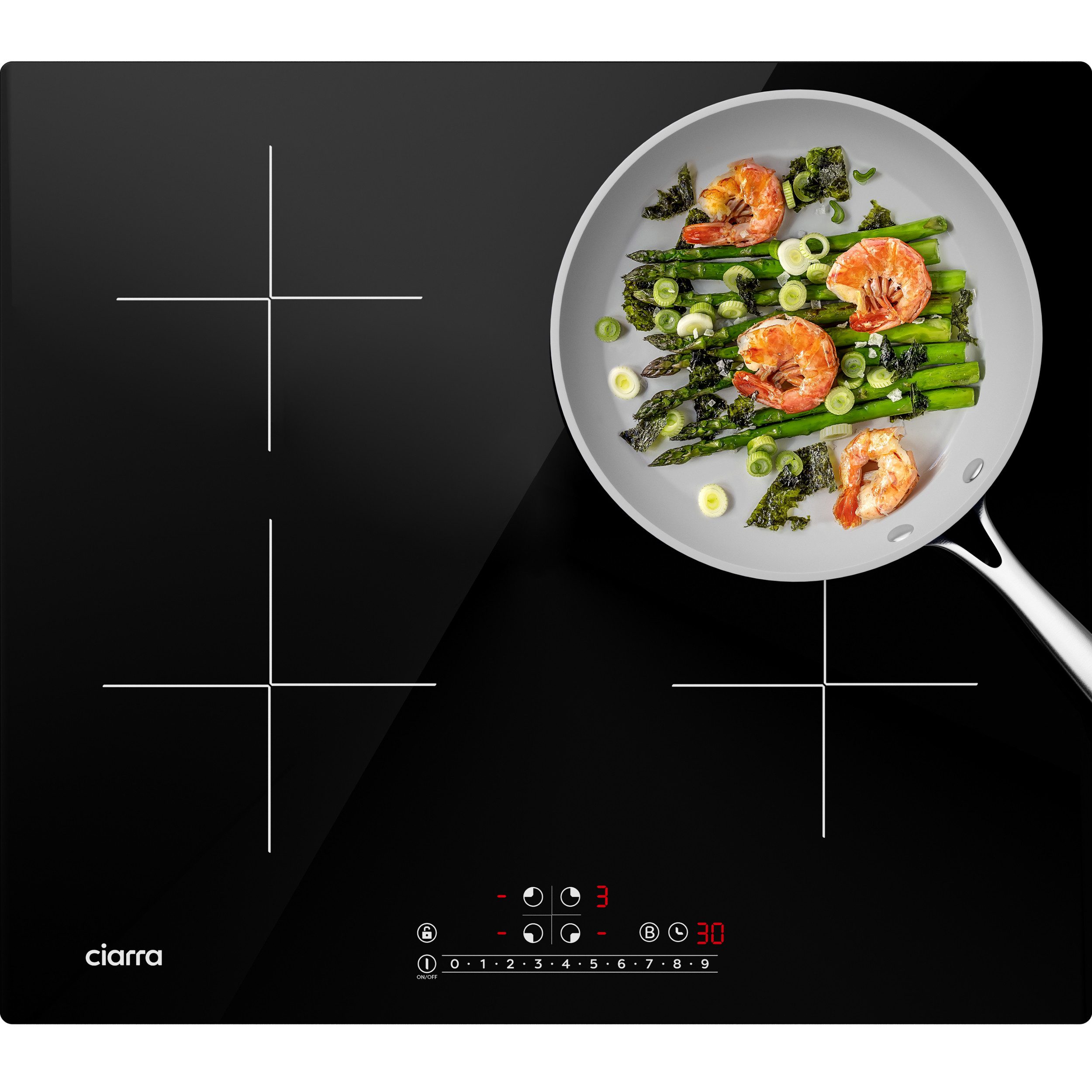 Induktions-Kochfeld 60cm Induktionskochfeld 9 Stufen mit Timer & Booster CBBIH4B