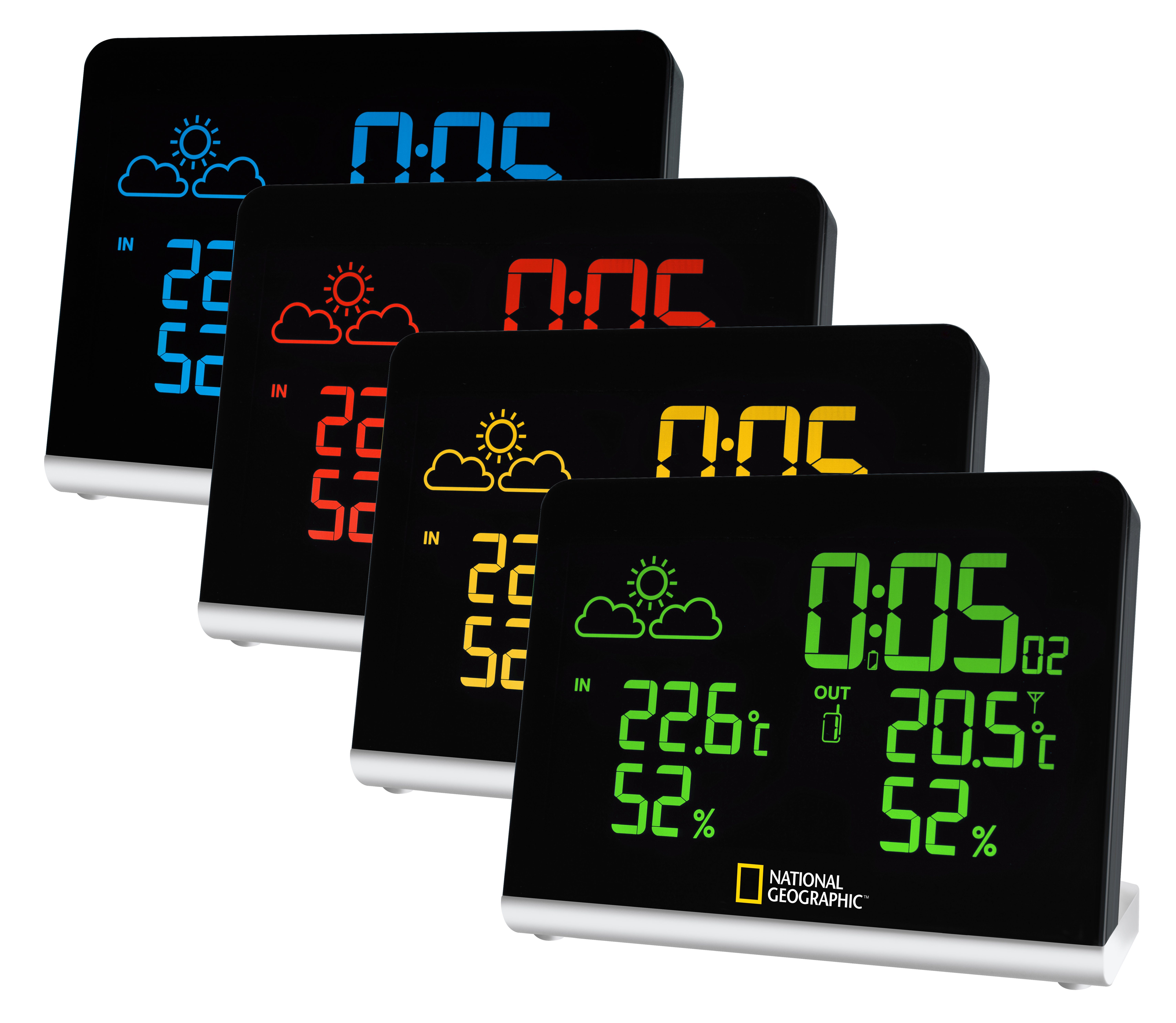 Funkwetterstation NATIONAL GEOGRAPHIC Multi-Colour-Funkwetterstation mit wechselndem Fa…