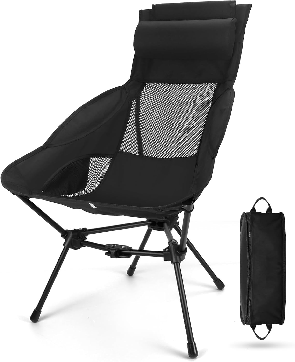 Diealles Shine Sedia Campeggio Pieghevole, Portatile Sedia Pieghevole Ultraleggera con Borsa da Trasporto, Schienale Alto Sedie Campeggio per Esterni, Giardino, Spiaggia, Pesca, Picnic, Viaggio