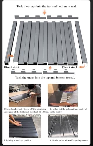 Metall-Dachpaneele - wasserdichte Verkleidung mit Wärmedämmung für Schuppen, Pavillons & Außenstrukturen