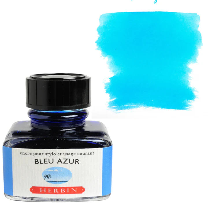 J. Herbin - Herbin Fountain Pen Ink - Bleu Azur (Azure Blue)