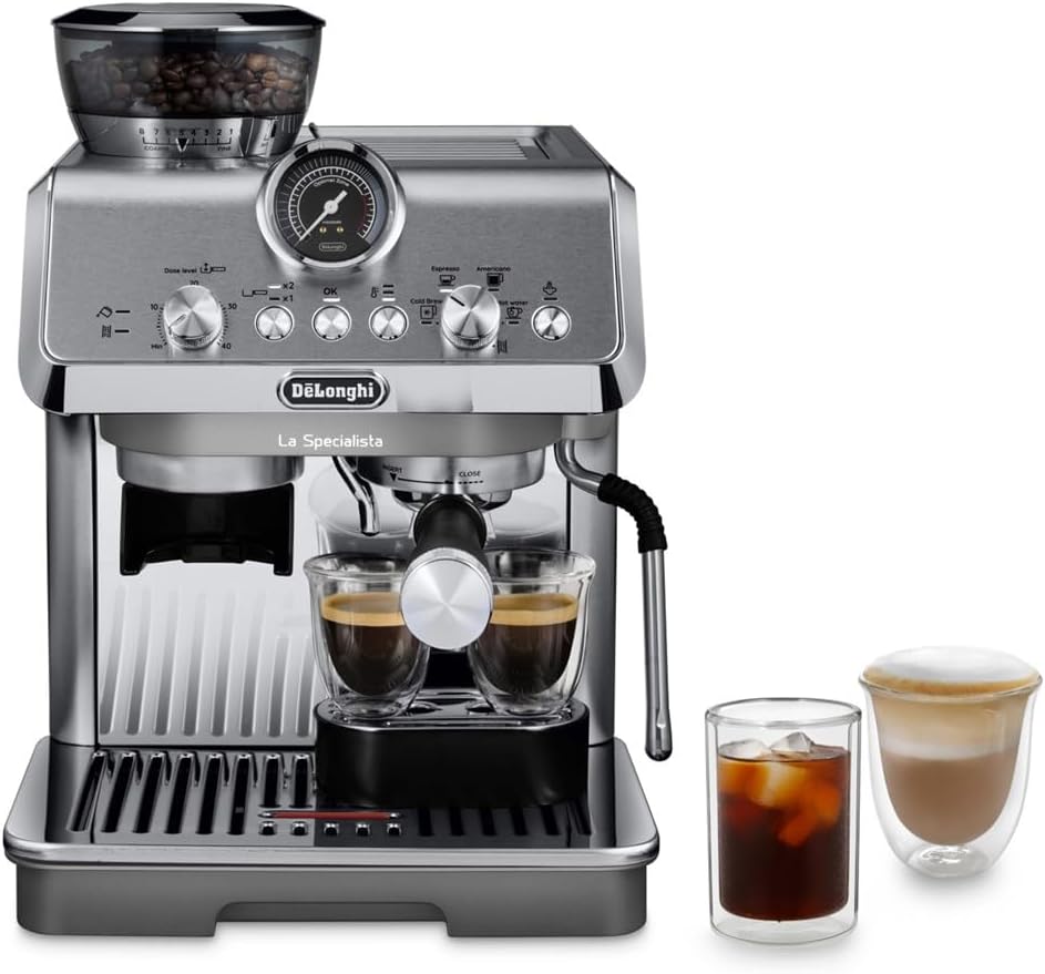 La Specialista Arte Evo EC9255.M, Macchina Caffè Espresso a Pompa, Funzione Cold Brew, Montalatte Professionale, Tecnologia Macinatura Sensoriale, Include Kit Barista, Metallo