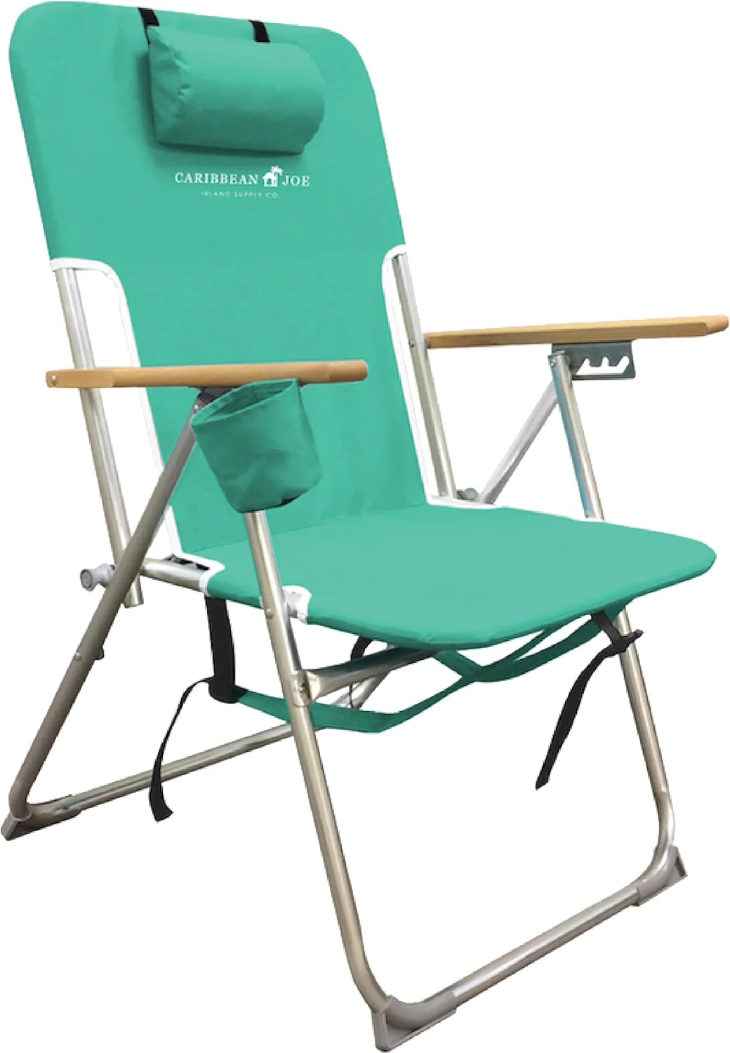 Caribbean Joe Folding Beach Chair 4 Position Portable Backpack Foldable Camping Chair