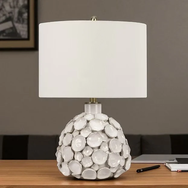57cm Designer Ceramic Table Lamp & Shade �C Contemporary Sculptural Lighting