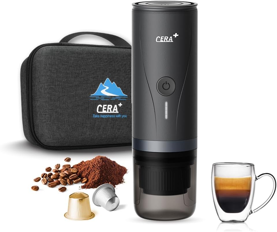 CERA+ Máquina de Espresso Eléctrica Portátil Auto-calentamiento in 3-4 minutes, with portable case