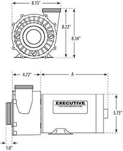 3421821 1A Waterway | 4.5HP 230V 2 Speed Waterway Spa Pump Side Discharge | 48 Frame Executive