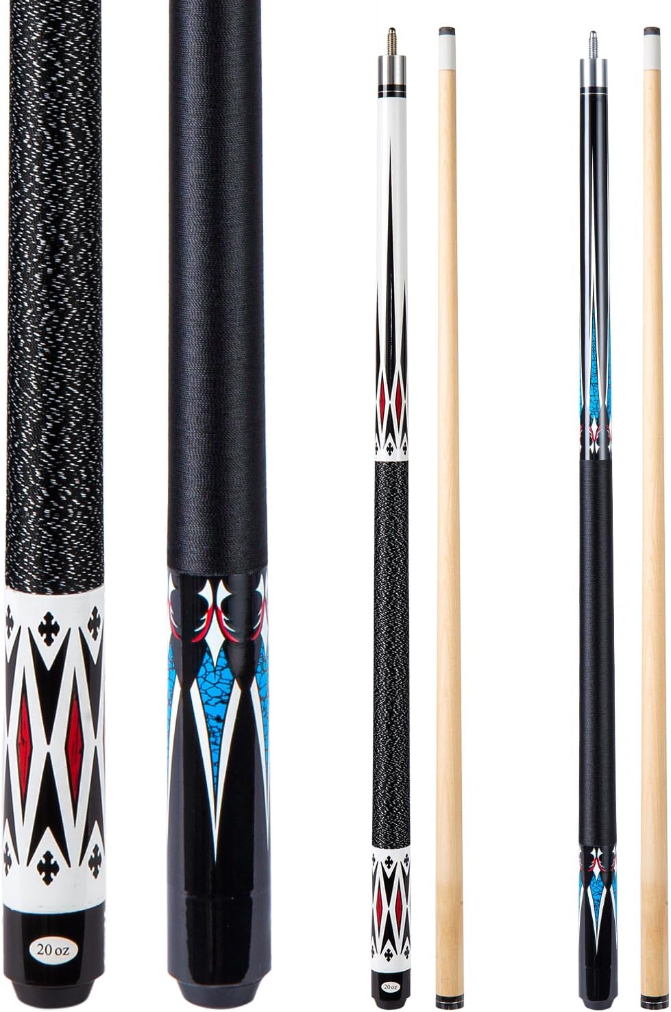 Sinsilvie 13mm 58 Pollici 19 20 Once Stecche Biliardo Pool,1/2 Maple Pool Cue Stick,Bastone da Biliardo da Bar per Uomini e Donne.
