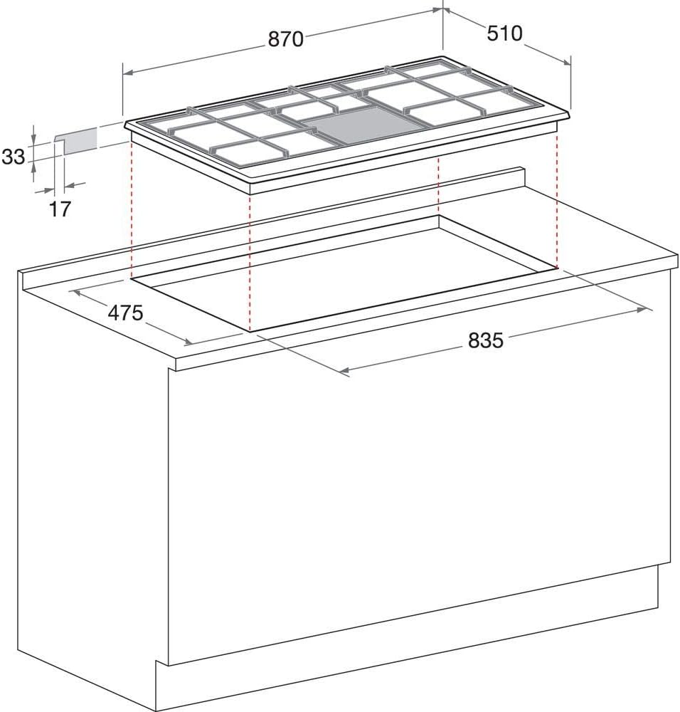 Hotpoint PHN 960MST (AV) R/HA piano cottura Incasso Gas Beige