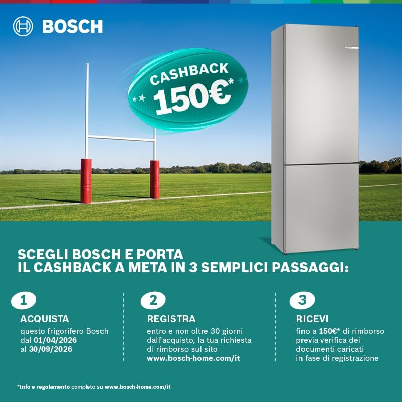 Bosch KGN492IAF Serie 4 Frigorifero Total NoFrost 203x70cm Acciaio Classe A
