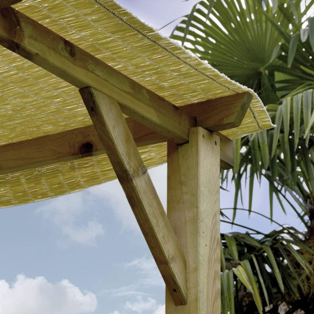 VERDELOOK Wooden Pergola Gazebo without Cover, 3 x 3 m for Outdoor and Garden Furniture