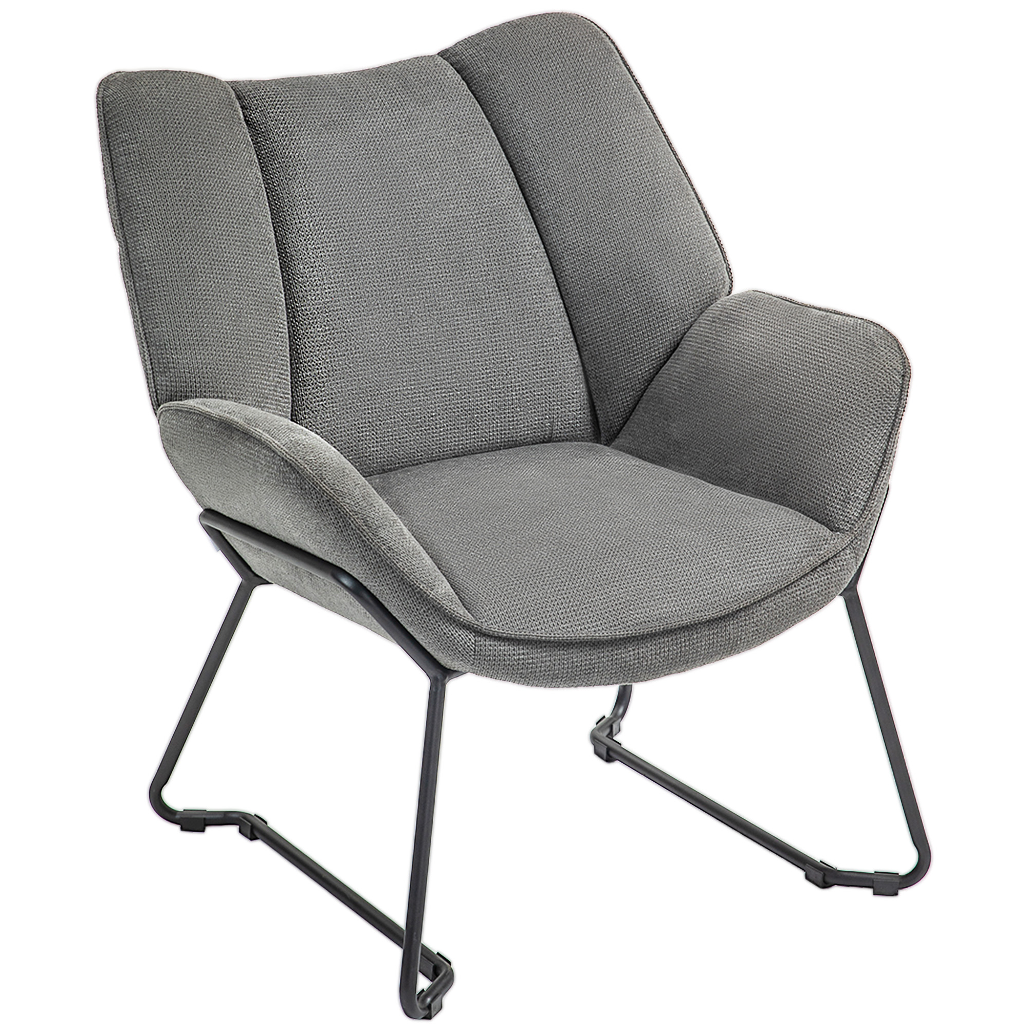 HOMCOM Loungesessel, Relaxsessel aus Leinen mit breiter gepolsterter Rückenlehne, Stahlbeine, 71,5 B x 67T x 79H cm, Grau