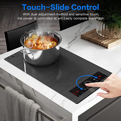 Piano Cottura Induzione con Flex zone, AMZCHEF Piastra a Induzione 2 Fuochi con 9 Livelli di Potenza, Riscaldamento Intermittente, Serrature e timer di sicurezza,Controllo Touch Slide,3300W,grigio : Amazon.it: Grandi elettrodomestici