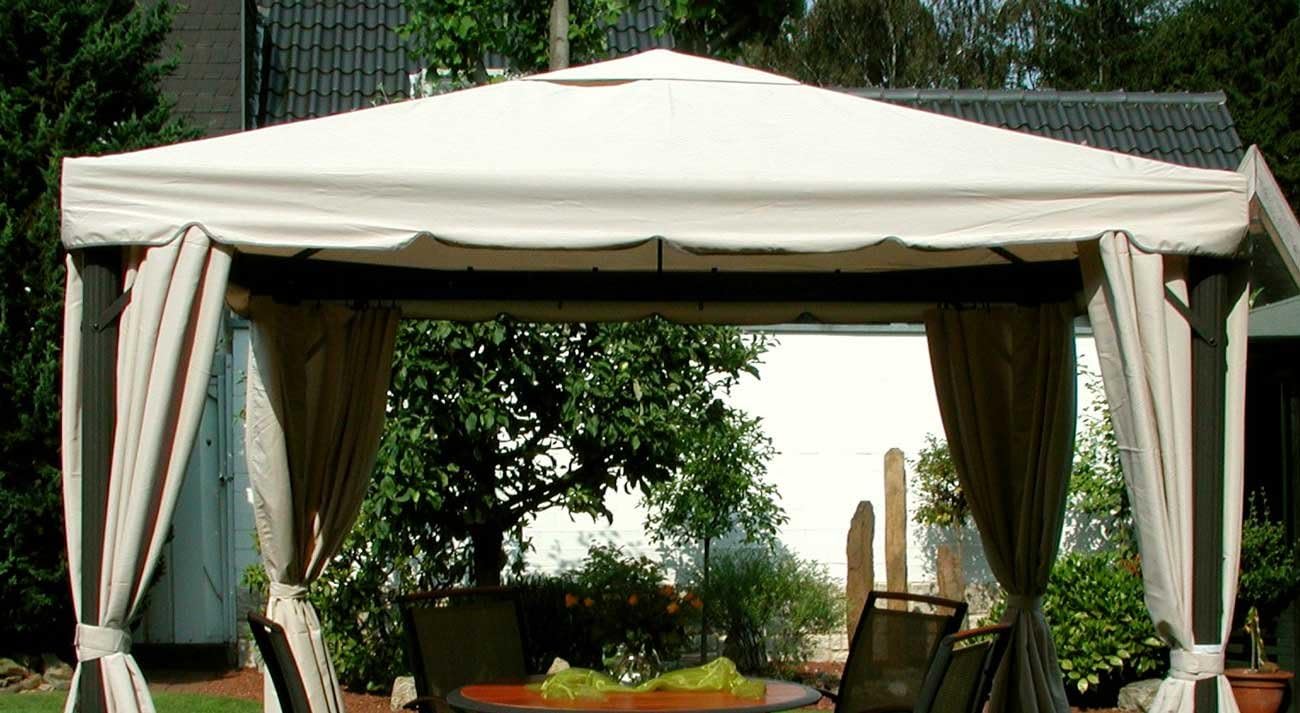 LECO Ersatzdach aus hochwertigem Polyester für den Pavillon Sahara in Naturton, 3 x 3 Meter, Garten Zubehör, Pavillondach, wetterfest