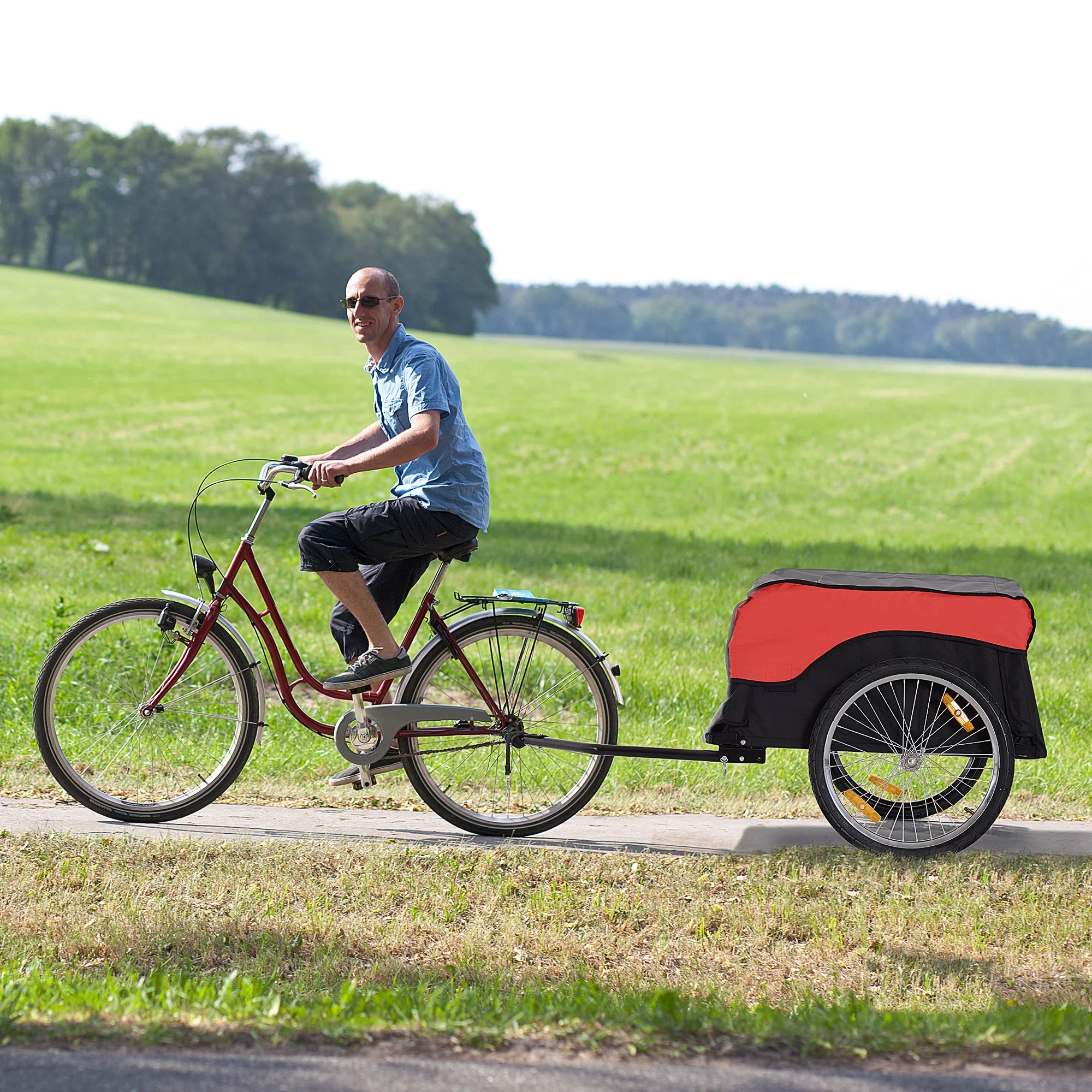 HOMCOM Fietskar Bakfiets vouwbaar grote transportbox