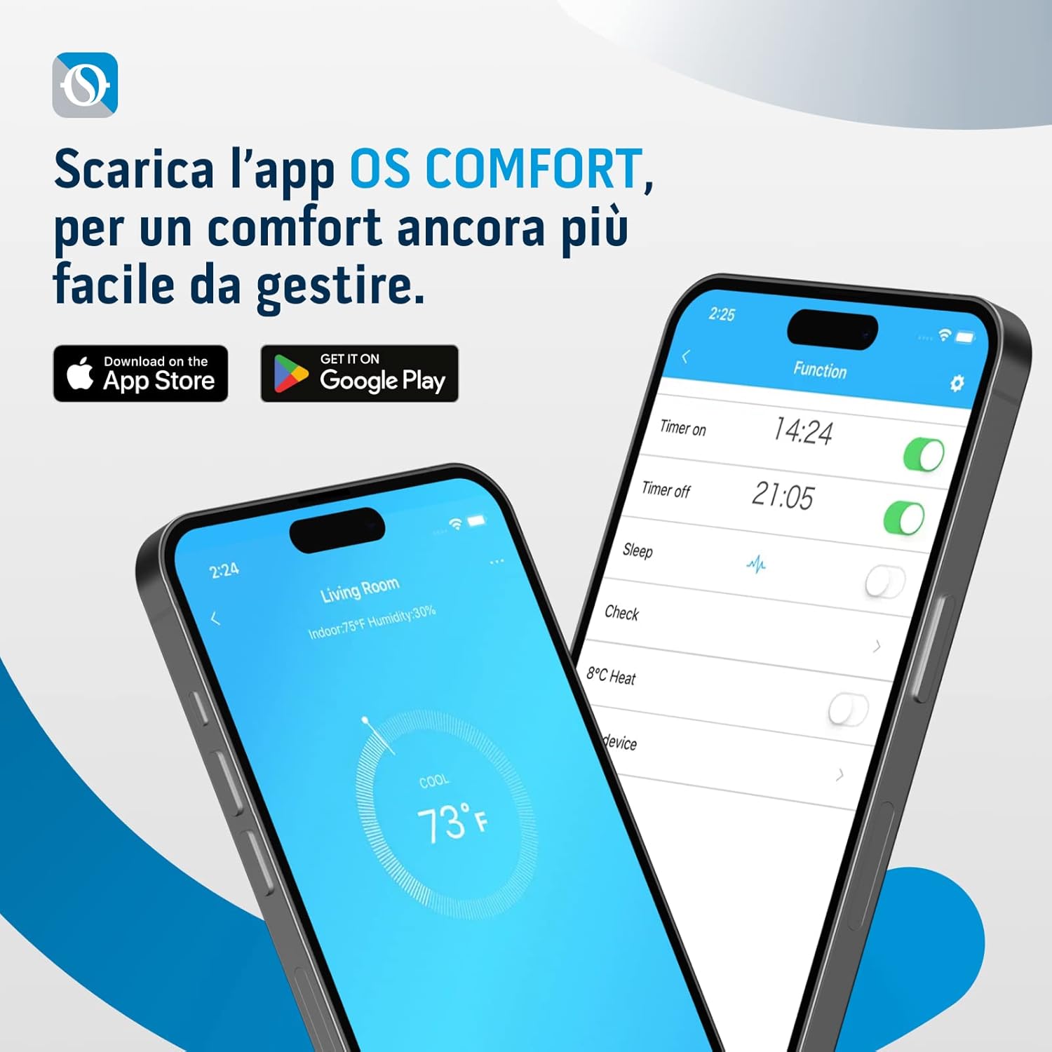 Olimpia Splendid, Mystral S1 E 12 Air Conditioning 12000 BTU / h Monosplit Inverter, Gas R32, Class A++, Cooling Function, Heating, Dehumidification and Ventilation, Integrated Wifi