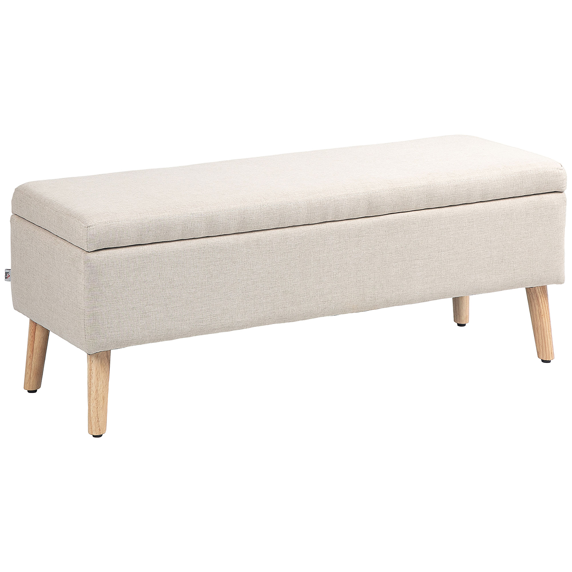 Opbergbank met Stauraum, tot 120 kg, Linnenlook, 110x39x45cm, Beige