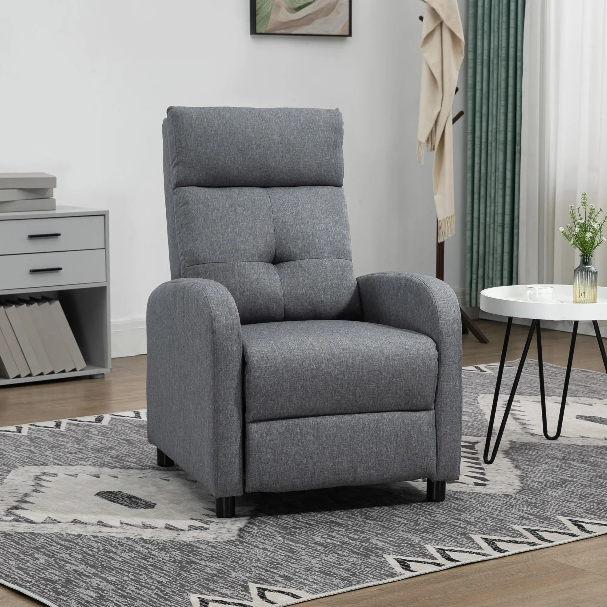 HOMCOM Relaxsessel mit Liegefunktion Grau