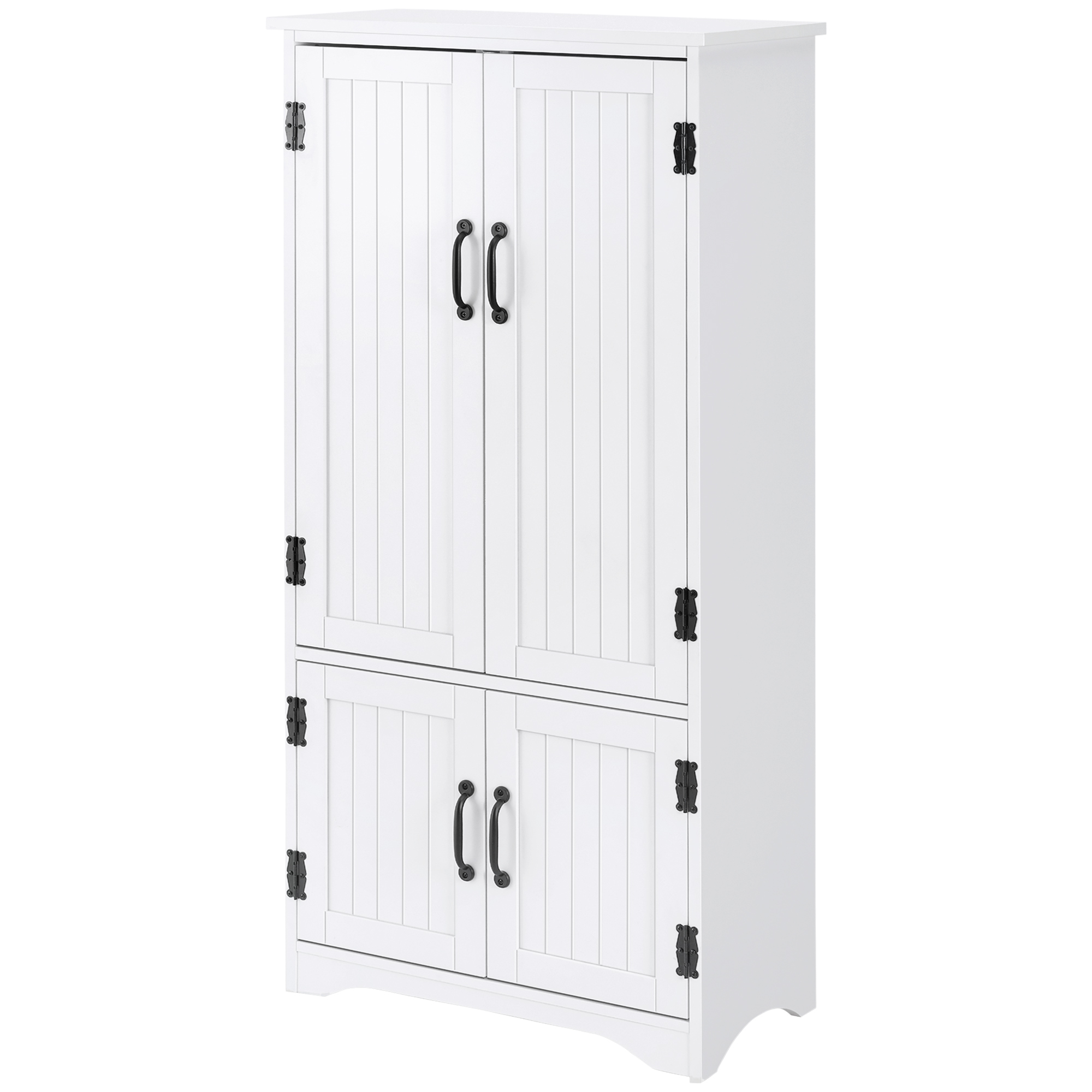 HOMCOM Buffet Küchenschrank Küchenschrank zeitgenössisches Design, viel Stauraum, 2 Schränke, 3 Regale, MDF Spanplatten, weiß