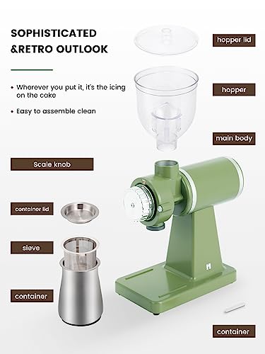 Huanyu Macinino elettrico per chicchi di caffè, 250 g, per uso commerciale e domestico, 200 W, macina automatica per sbavature, smerigliatrice professionale, 8 sottili, impostazioni di macinatura : Amazon.it: Casa e cucina