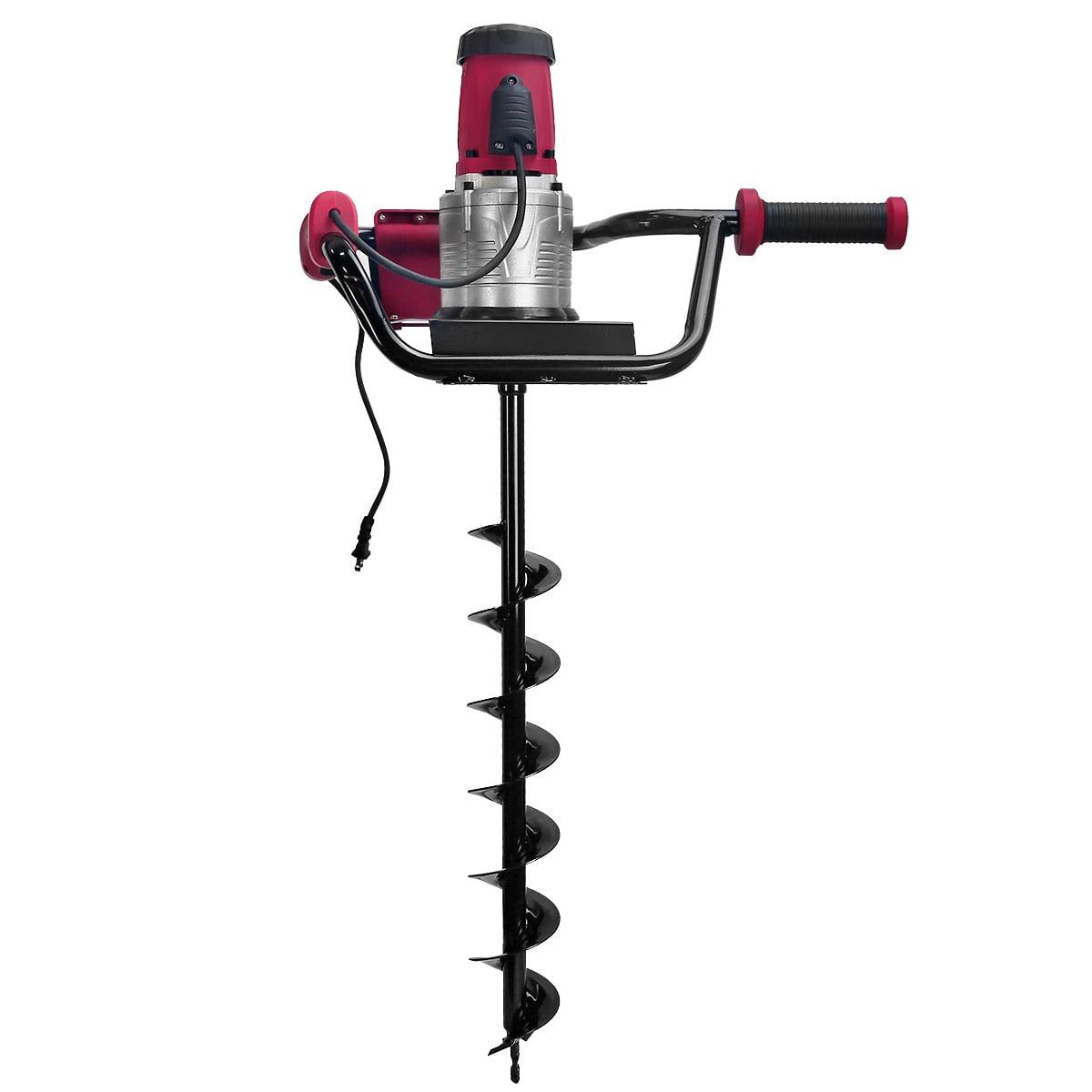XtremepowerUS 1200W 1.6HP Electric Post Hole Digger with 4&prime;&prime; Auger Bit Set for Soil and Planting