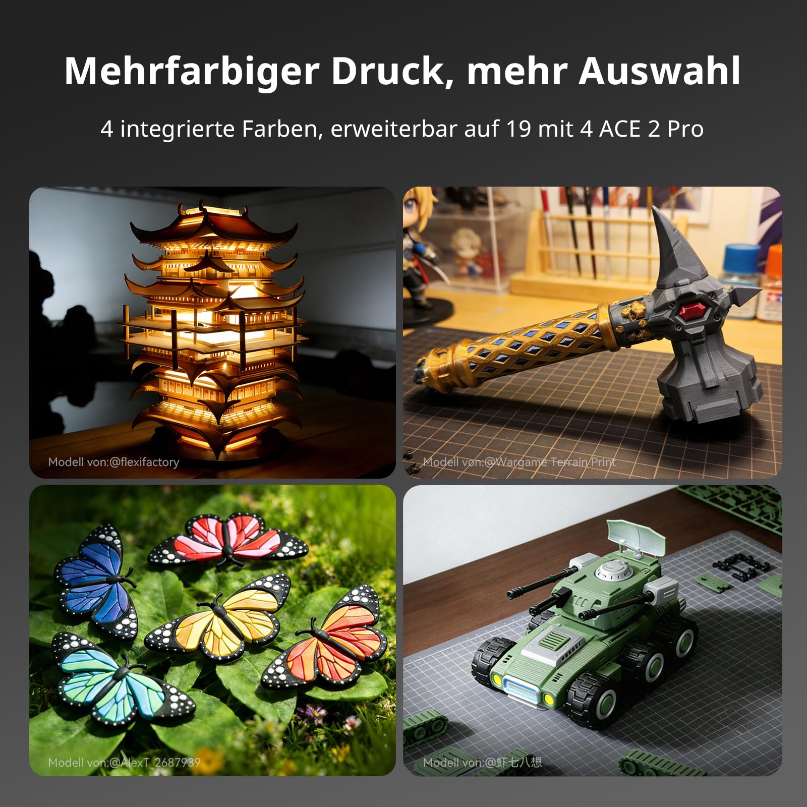 3D-Drucker Anycubic Kobra X mit 600 mm/s Druckgeschwindigkeit und ACE GEN 2 Mehrfarben-Extruder