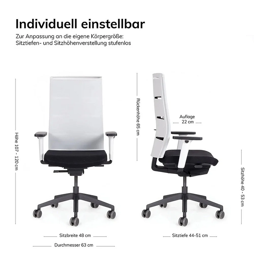 Sedia da ufficio ergonomica con schienale in rete lento Agilis Matrix MT12 EDIZIONE SPECIALE Pure Black