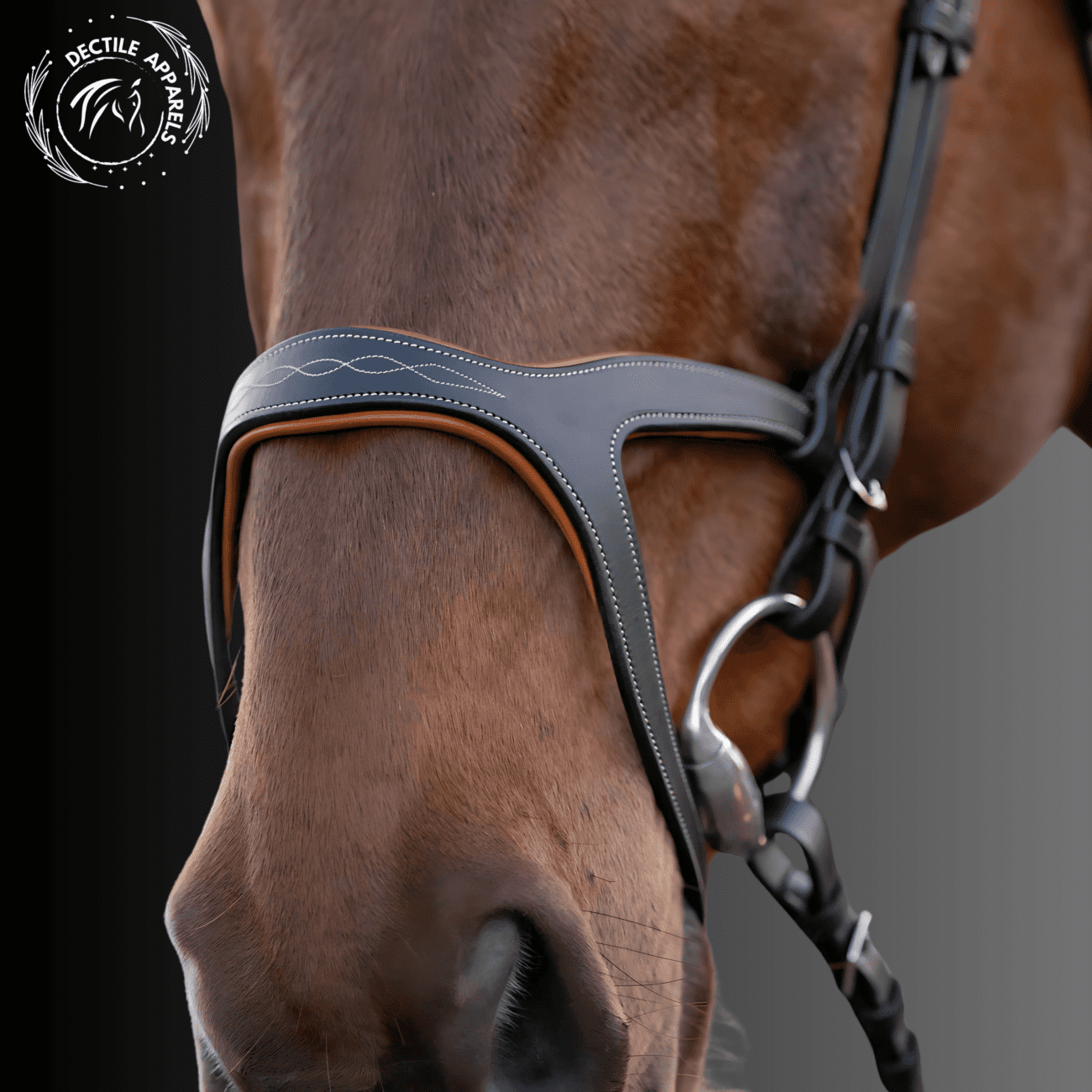 Black with Orange Piping Triomphe Bridle