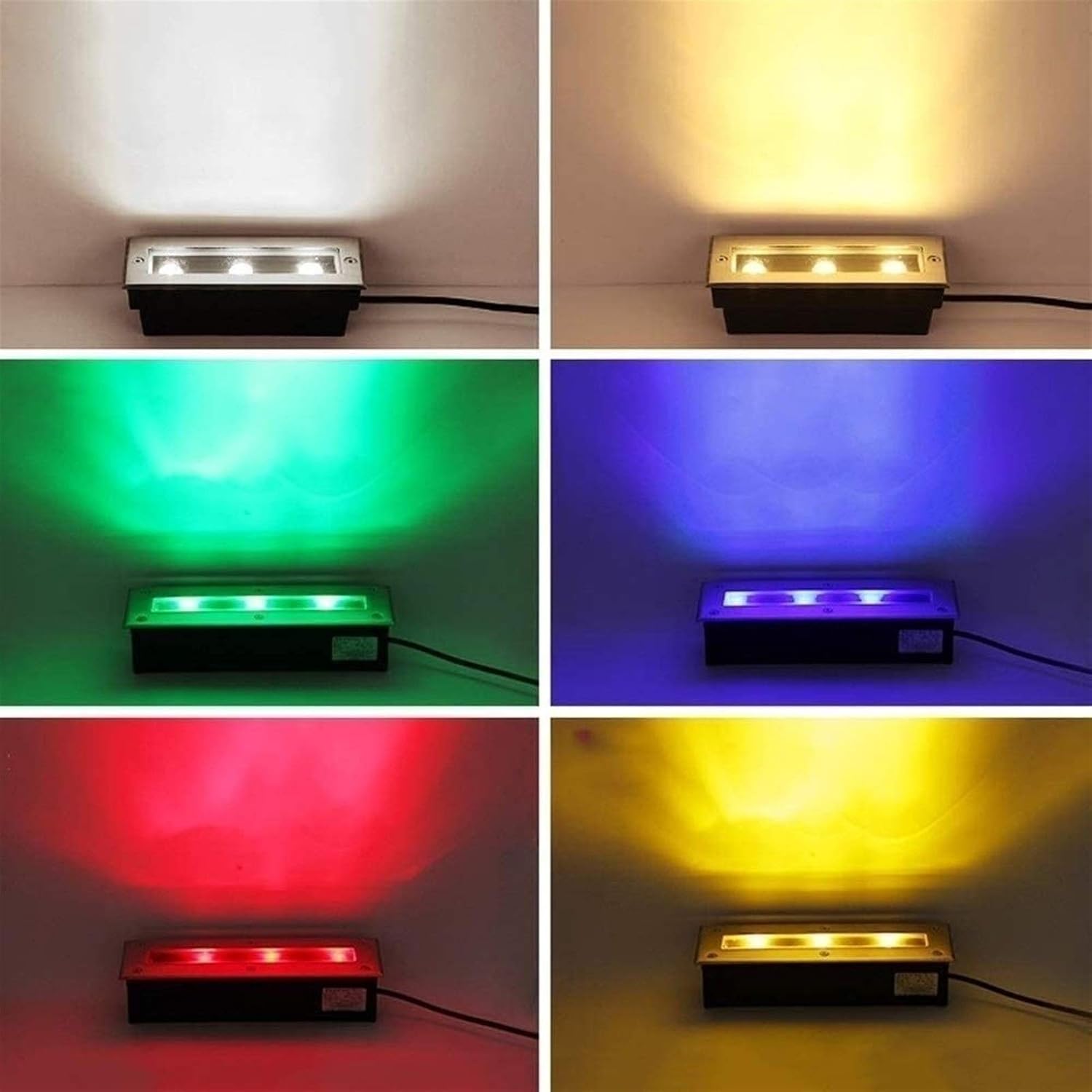 Led Bodeneinbaustrahler Rechteck aussen bodenleuchten IP67 wasserdicht Bodeneinbauleuchten für Außenbereich, Terrasse, Garten, Schwimmbadflur(Grün,36W)