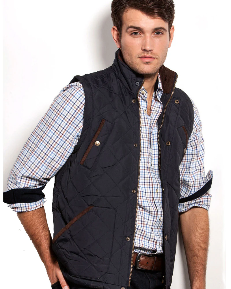Vedoneire | Quilted Gilet with Pockets-Navy