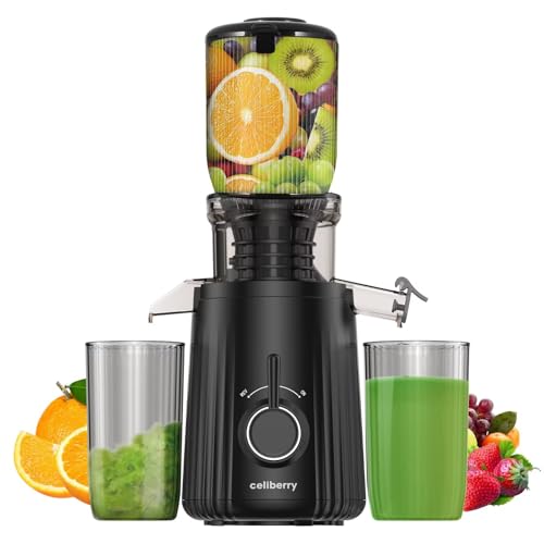 celiberry Cold Press Juicer, Slow Masticating Juicer Machines with 4.25