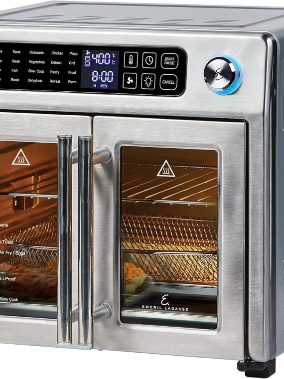 2025 Emeril Lagasse 26 QT Extra Grote Airfryer Convectie-Toosteroven met Franse Deuren, Roestvrij Staal