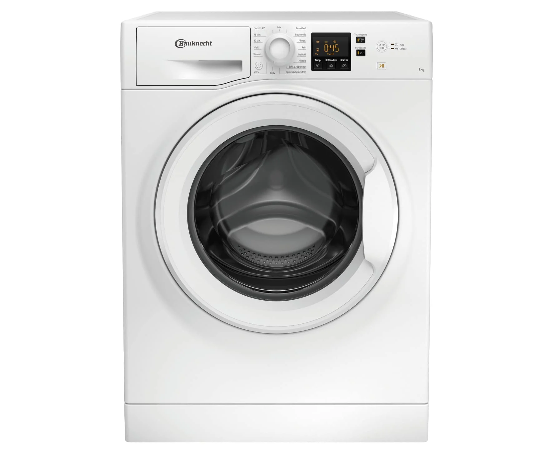 2025 Bauknecht BPW 814 A Lavatrice a carica frontale / 8 kg / rimozione potente delle macchie / Clean Plus / Programma rapido 45' / Anti-Allergia Plus / Automatica del carico / Opzione Extra Touch, Bianco