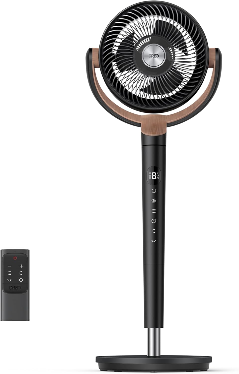 DREO 23dB leiser Standventilator, 120°+120° Omni-direktionale oszillierende Ventilator, 27M Windentfernung, 1615 m³/h Luftvolumen Echt Turbo-Luftzirkulator Fans, 89-102cm Höhe 3 Modi 8-Geschwindigkeit