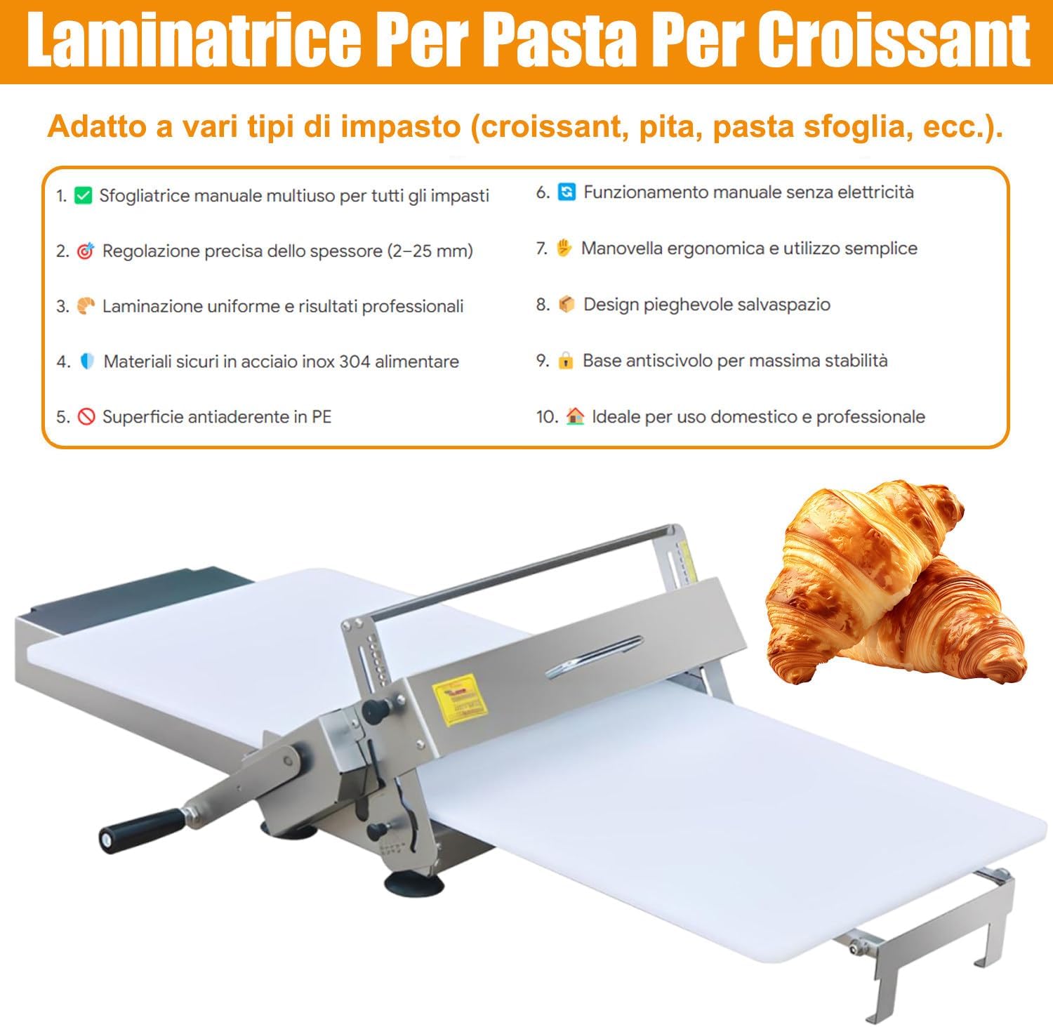 Sfogliatrice Professionale Pieghevole