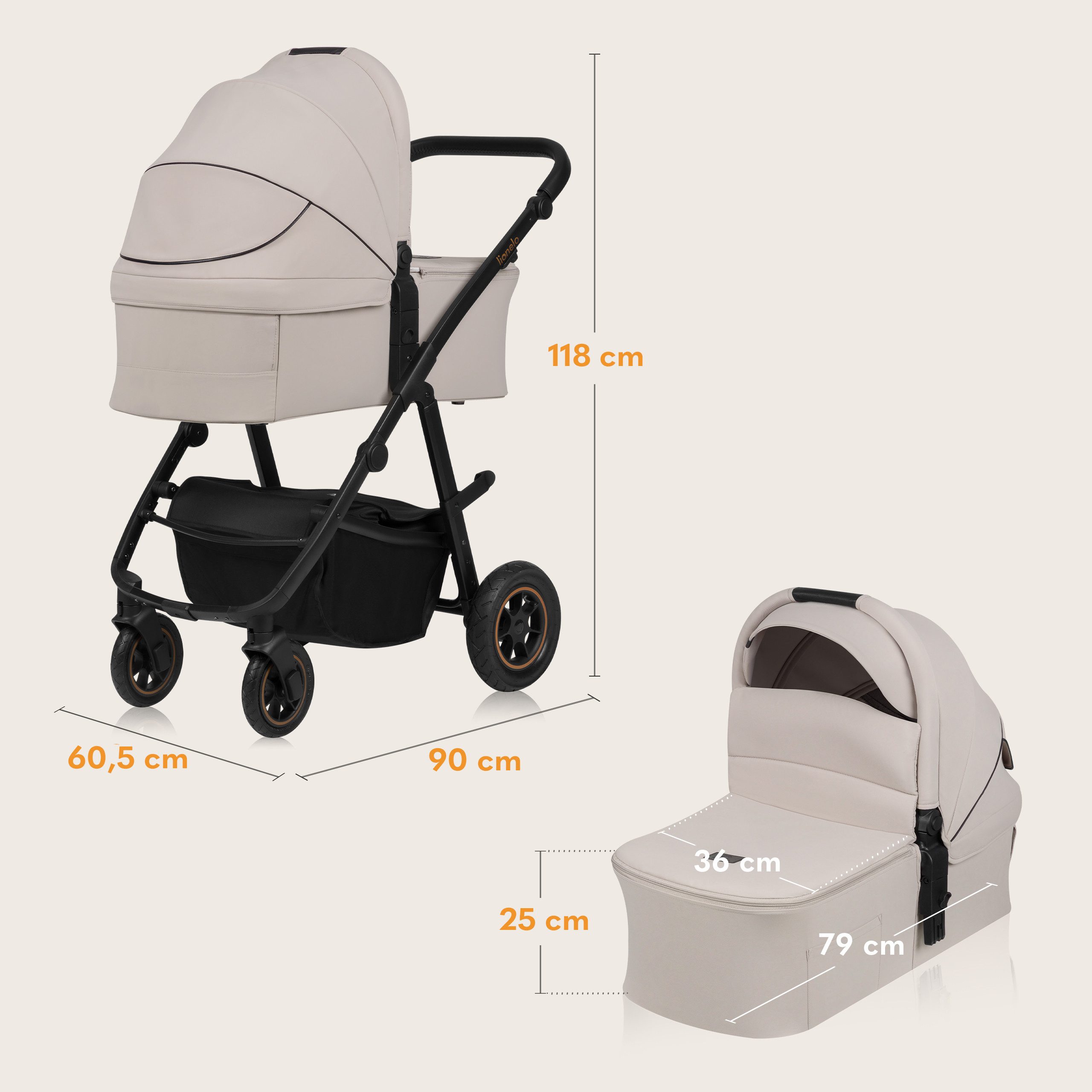 Kombi-Kinderwagen AMBER PLUS 2IN1