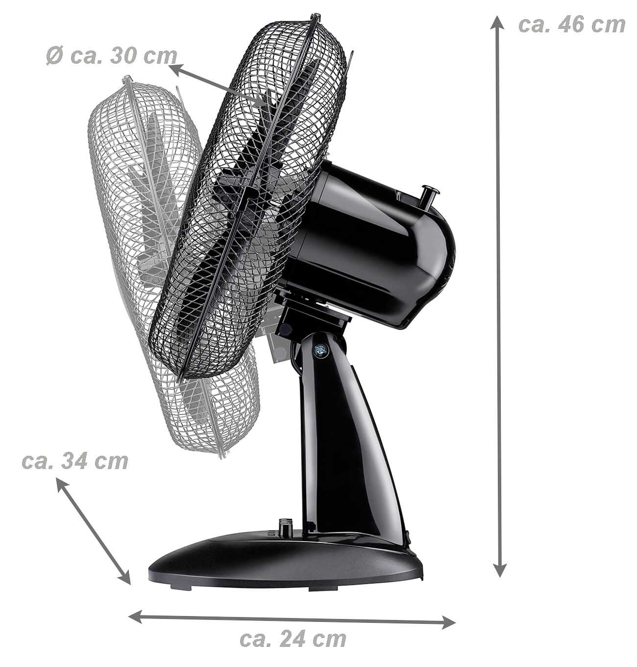 Tischventilator Ventilator mit 3 Leistungsstufen