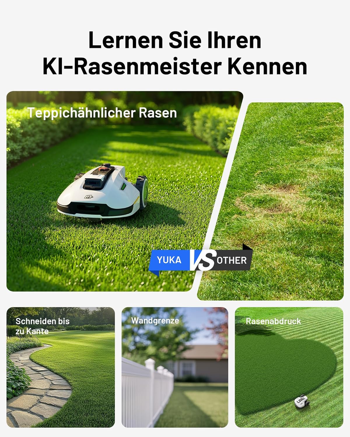 MAMMOTION YUKA Mini 700 robotmaaier zonder begrenzingsdraad, NetRTK+Vision, geen RTK-antenne nodig, automatische kartering, aanbevolen 700m2, max. 1100m2, met 4G-module, 50% helling