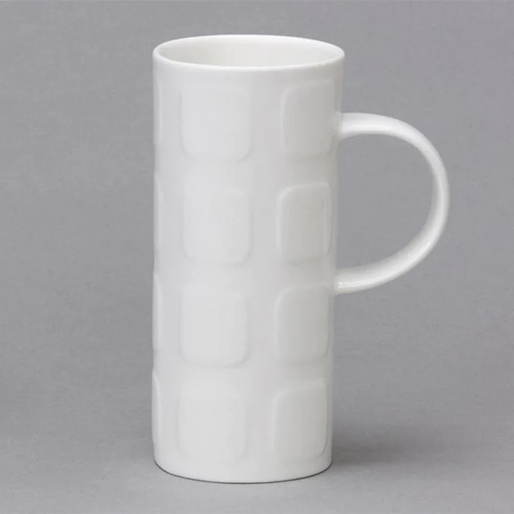 Skinny Square White Bone China Mug