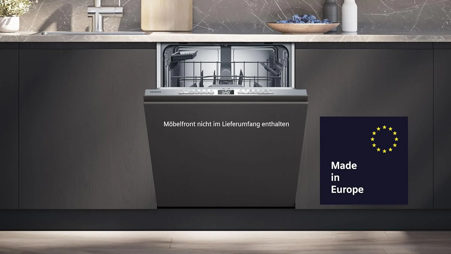 Siemens SN63EX14VE, iQ300 Smarter Geschirrspüler, Vollintegrierte Spülmaschine mit Besteckschublade, 60 cm, Auto Türöffnung dank autoOpen dry, Besonders leise durch iQdrive-Motor, infoLight aquaStop