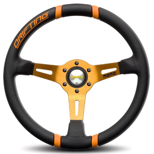 Momo 1137180 Volante Sportivo Drifting, 350mm, Nero : Auto e Moto