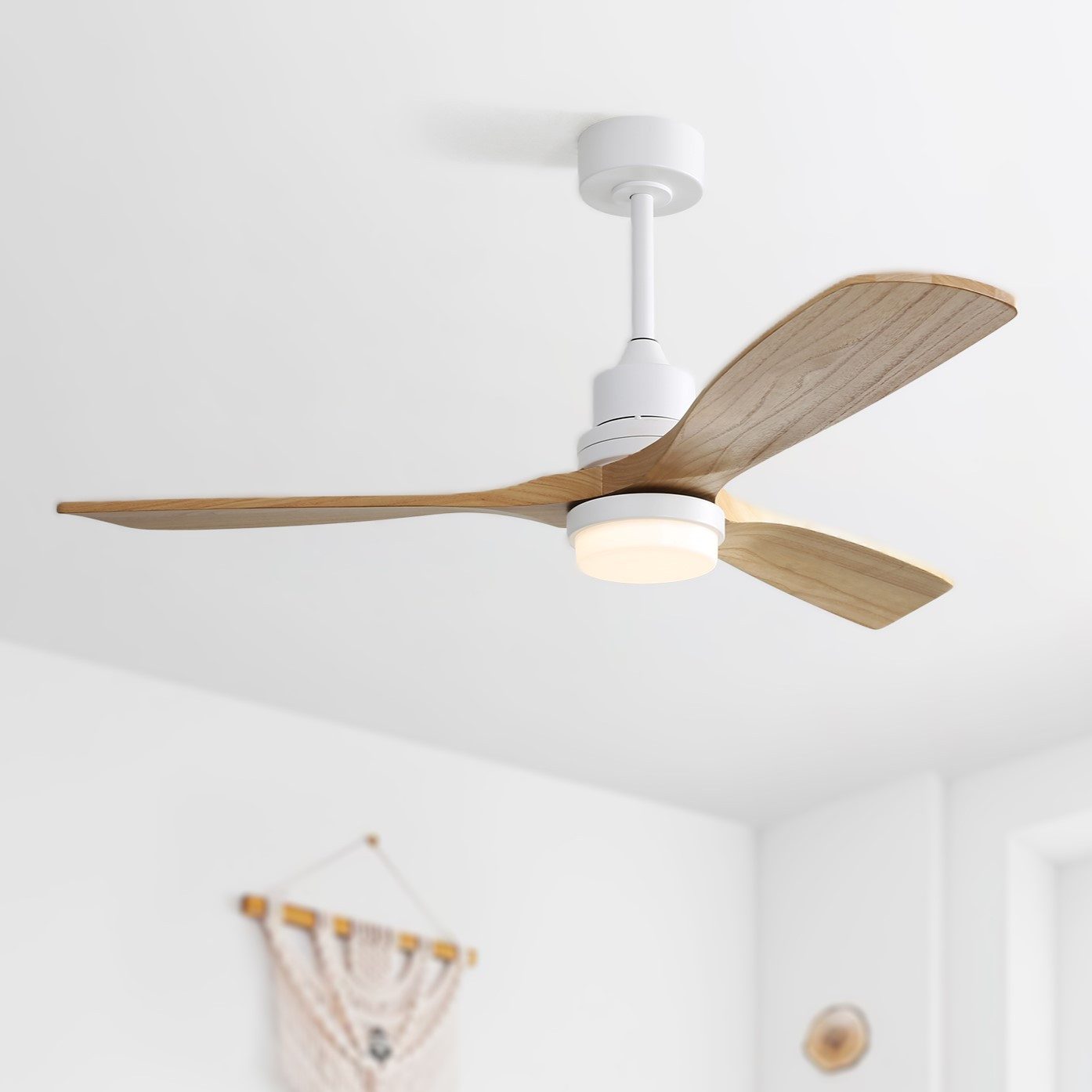 Deckenventilator 52 Zoll, mit Licht & Fernbedienung, Dimmbar, Leiser DC-Motor