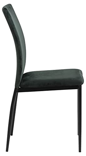 AC Design Furniture Devin Sedia da Pranzo, Poliuretano, Verde Scuro/Nero, H: 92 x B: 43,5 x T: 53 cm : Amazon.it: Casa e cucina