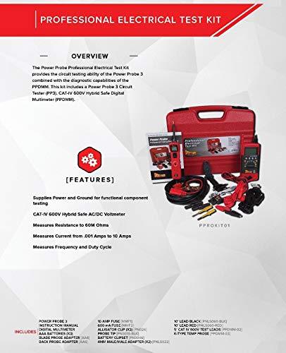 Power Probe Professional Electrical Testing Kit with Circuit Tester & Digital Multimeter