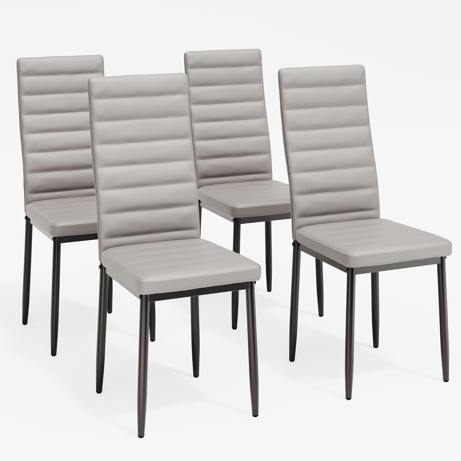 Bealife Set di 6 Sedie da Pranzo con Schienale Alto Imbottite Moderne per Cucina e Sala da Pranzo, Grigio Scuro Flanella