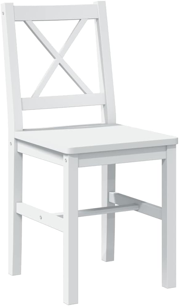 vidaXL Legno di Pino Set da Pranzo 5 pz Bianco Tavolo e Sedie Salotto Cucina