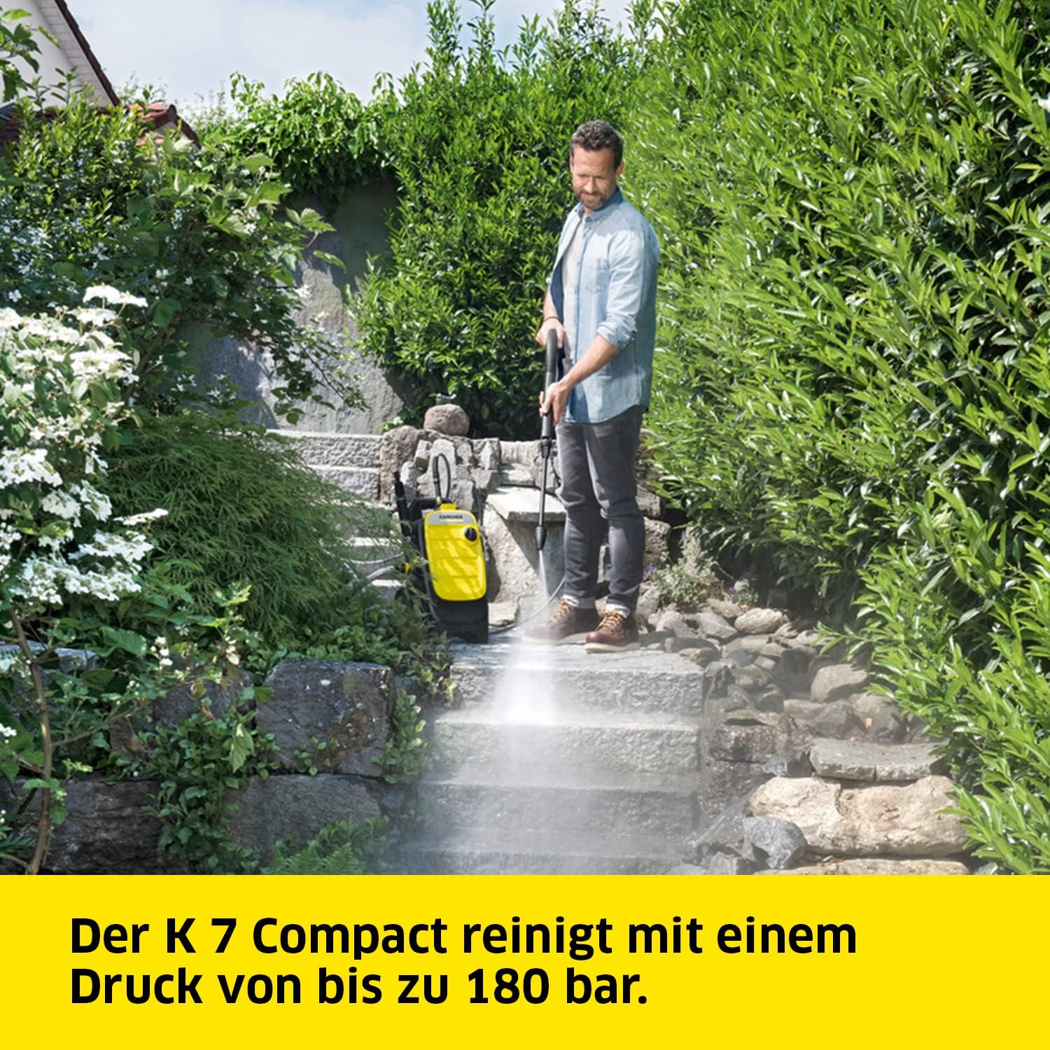 Krcher Hochdruckreiniger K 7 Premium Power Home, Druck: 180 bar, Durchfluss: 600 l/h, Flchenleistung: 60 m/h, Leistung: 3.000 W, Schlauchtrommel, mit Pistole, Dreckfrser, Strahlrohr